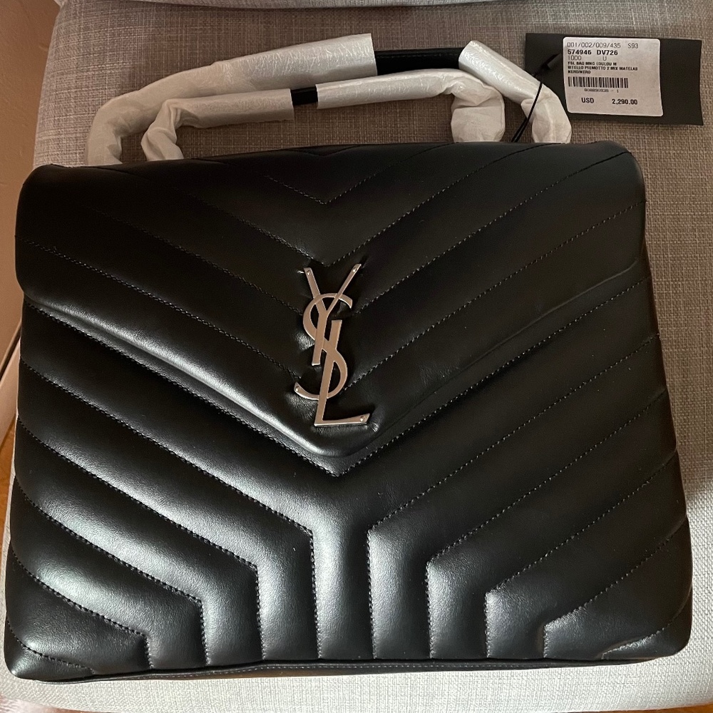 YSL loulou black leather shoulder bag